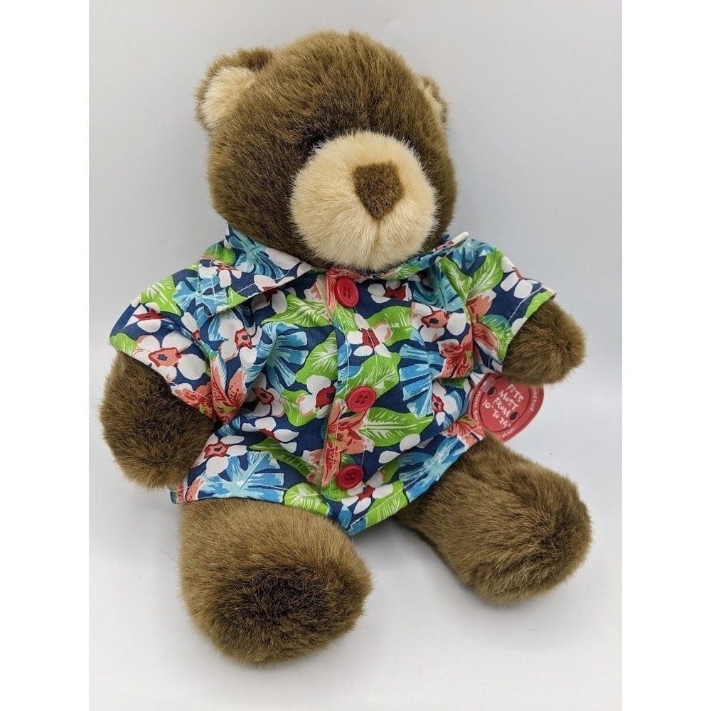 Build A Bear Workshop Lil Cub Brown Hawaiian Shirt Summer Fun Tags NEW
